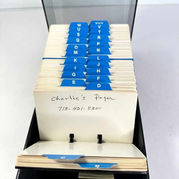 Rolodex Tray Style Covered Contact Card Organizer Vintage - Picture 8 of 9